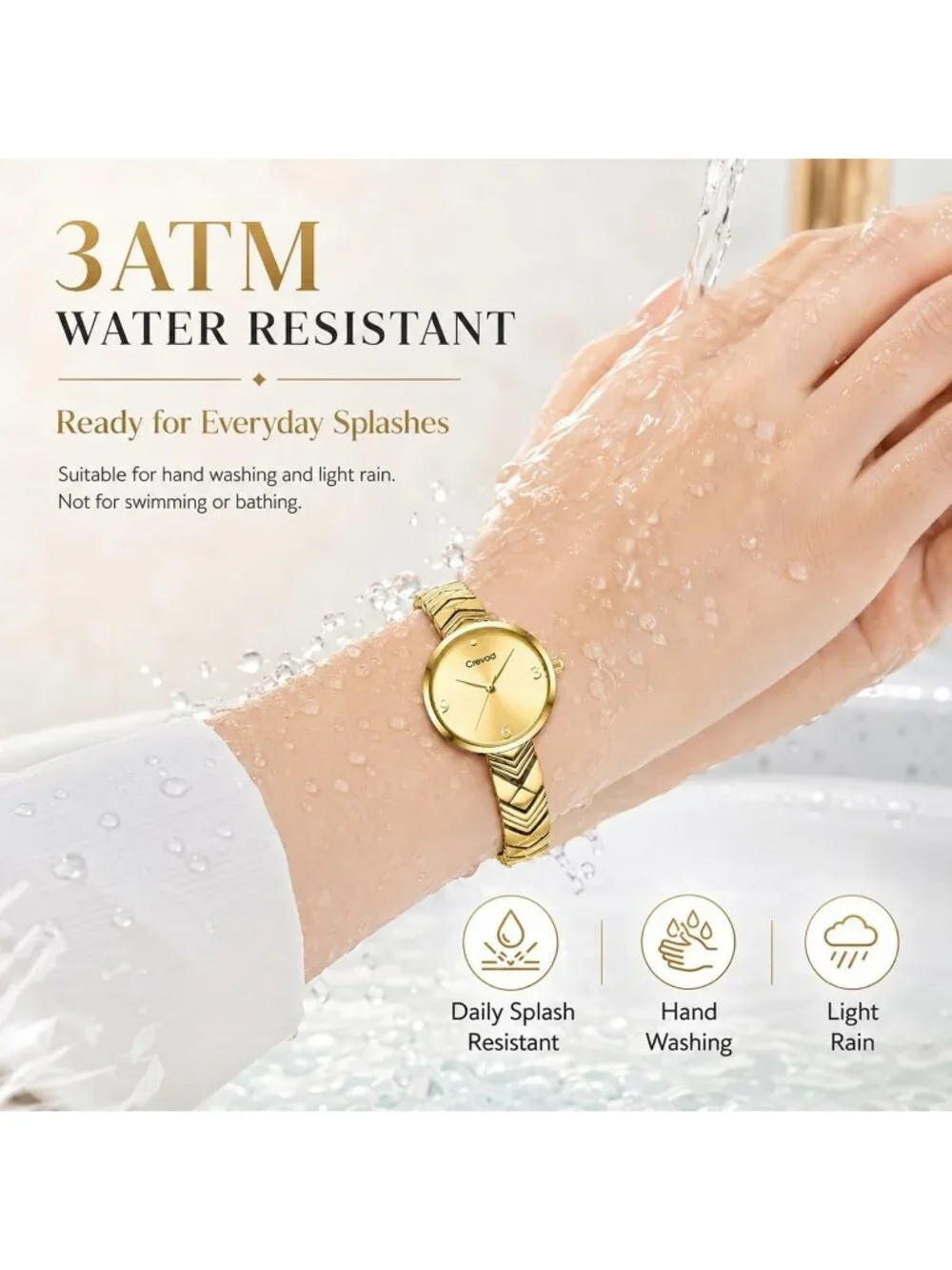 Women's Gold Round Case Minimalist Luxury Quartz Ladies Dress Wrist Watches